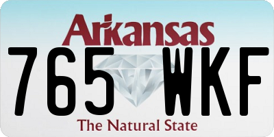 AR license plate 765WKF