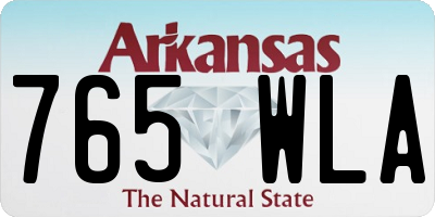 AR license plate 765WLA