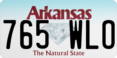 AR license plate 765WLO