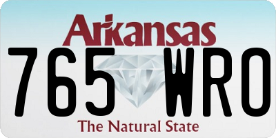 AR license plate 765WRO