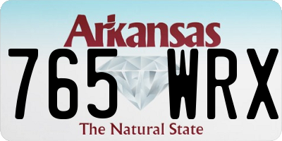 AR license plate 765WRX