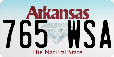 AR license plate 765WSA