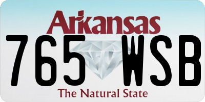 AR license plate 765WSB