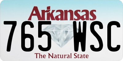 AR license plate 765WSC