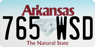 AR license plate 765WSD