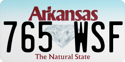 AR license plate 765WSF