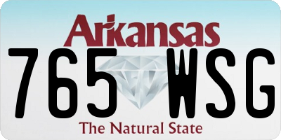 AR license plate 765WSG