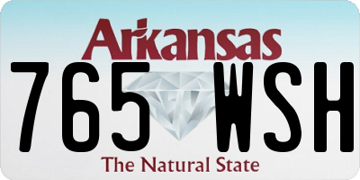 AR license plate 765WSH
