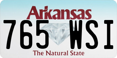 AR license plate 765WSI