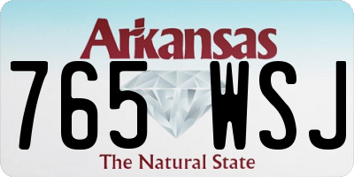AR license plate 765WSJ