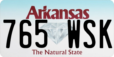 AR license plate 765WSK