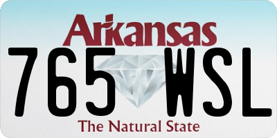 AR license plate 765WSL