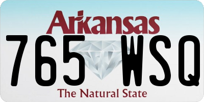 AR license plate 765WSQ