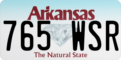 AR license plate 765WSR