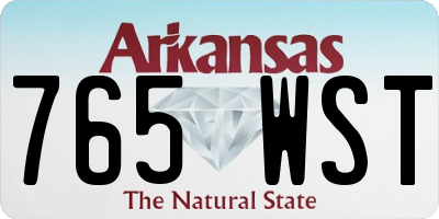 AR license plate 765WST