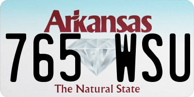 AR license plate 765WSU