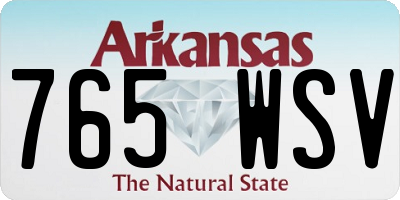 AR license plate 765WSV