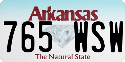 AR license plate 765WSW