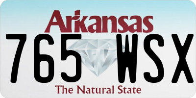 AR license plate 765WSX