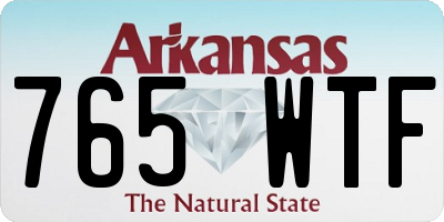 AR license plate 765WTF