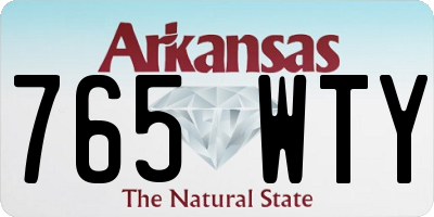 AR license plate 765WTY