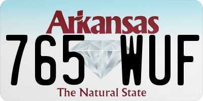 AR license plate 765WUF