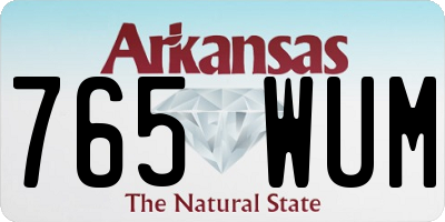 AR license plate 765WUM