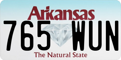 AR license plate 765WUN