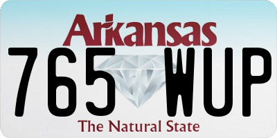 AR license plate 765WUP