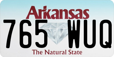 AR license plate 765WUQ