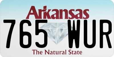 AR license plate 765WUR