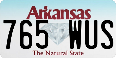 AR license plate 765WUS