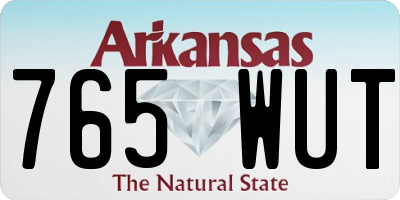 AR license plate 765WUT