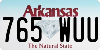 AR license plate 765WUU