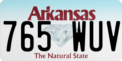 AR license plate 765WUV
