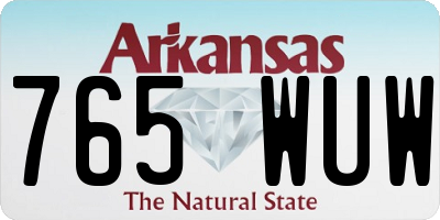 AR license plate 765WUW