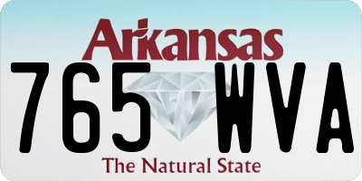 AR license plate 765WVA