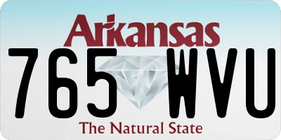 AR license plate 765WVU