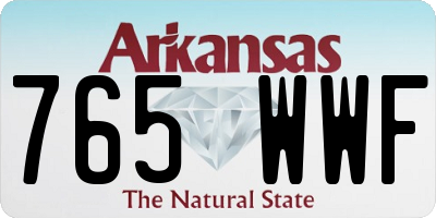 AR license plate 765WWF