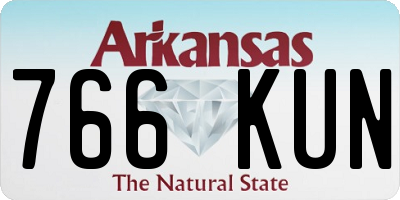 AR license plate 766KUN