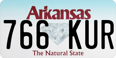 AR license plate 766KUR