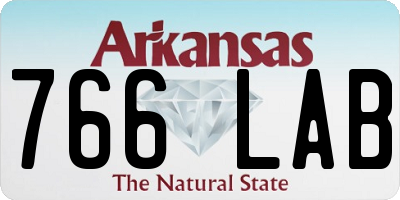 AR license plate 766LAB