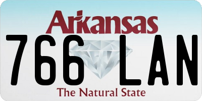 AR license plate 766LAN