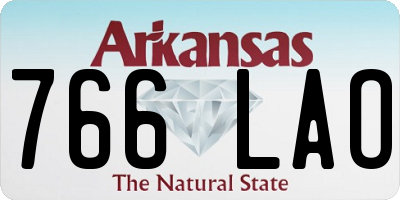 AR license plate 766LAO