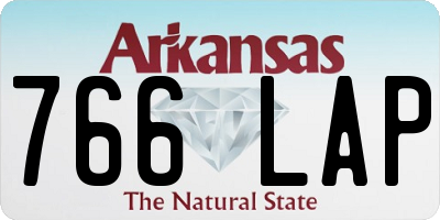 AR license plate 766LAP