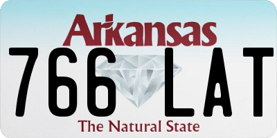AR license plate 766LAT