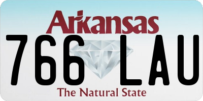 AR license plate 766LAU