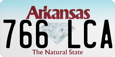 AR license plate 766LCA