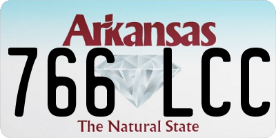 AR license plate 766LCC
