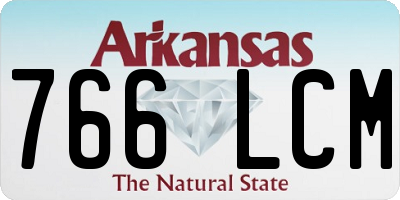 AR license plate 766LCM